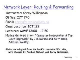 PPT Chapter 22 Network Layer Delivery Forwarding And Routing