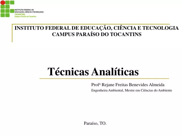 PPT Técnicas Analíticas PowerPoint Presentation free download ID