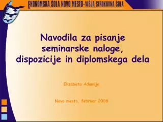 Ppt Navodila Za Pisanje Seminarske Naloge Powerpoint Presentation