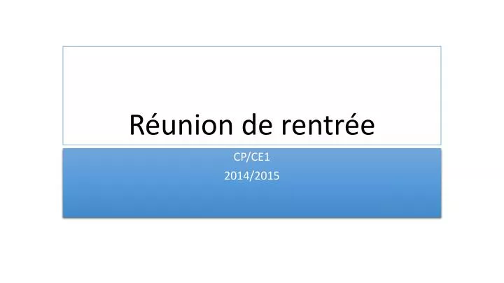 PPT Réunion de rentrée PowerPoint Presentation free download ID