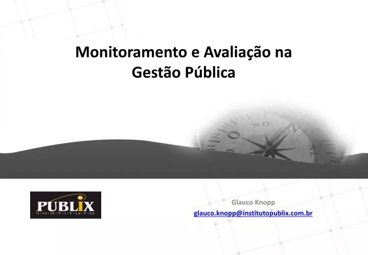 PPT Monitoramento e Avaliação na Gestão Pública PowerPoint