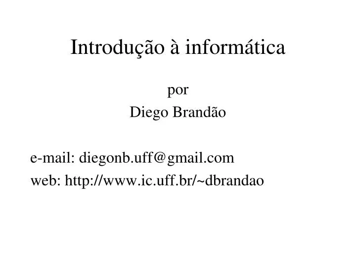 PPT Introdução à informática PowerPoint Presentation free download