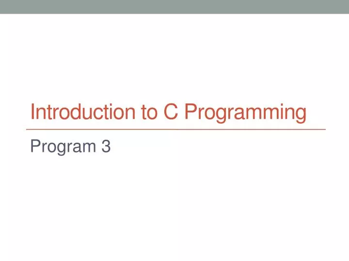 PPT Introduction To C Programming PowerPoint Presentation Free