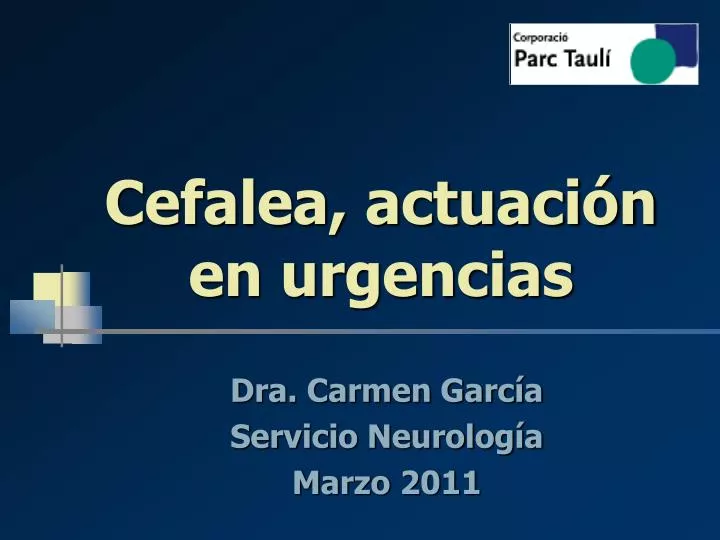 PPT Cefalea actuación en urgencias PowerPoint Presentation free