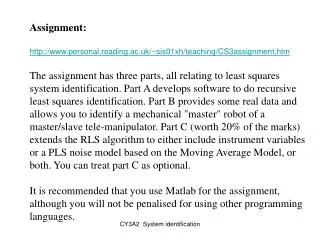 Assignment: personal.reading.ac.uk/~sis01xh/teaching/CS3assignment.htm