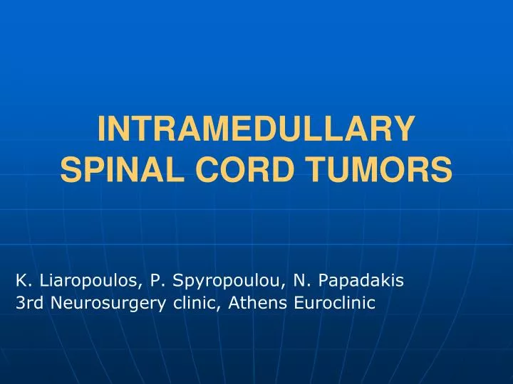 intramedullary spinal cord tumors