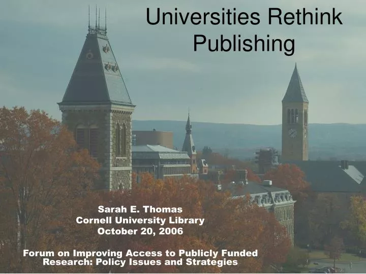 universities rethink publishing