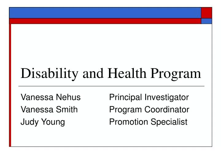 disability and health program