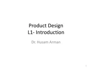 Product Design L1- Introduction