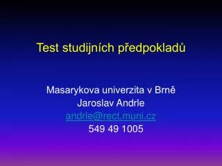 test studijn ch p edpoklad