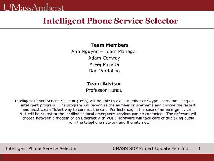 intelligent phone service selector