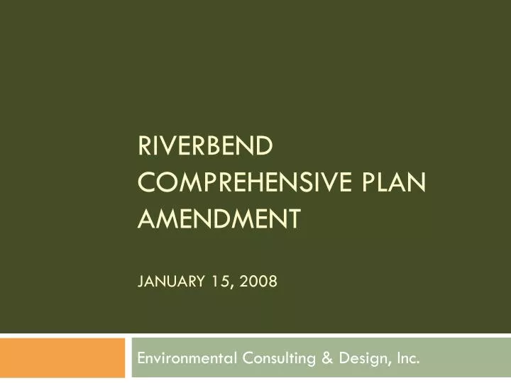 riverbend comprehensive plan amendment january 15 2008