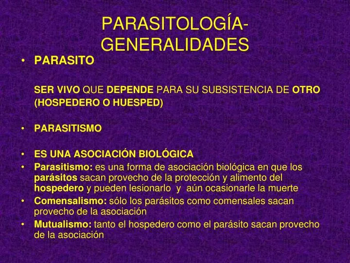 parasitolog a generalidades