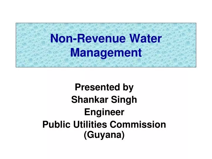 non revenue water management