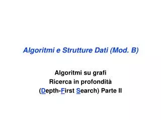 algoritmi e struttur e dati mod b