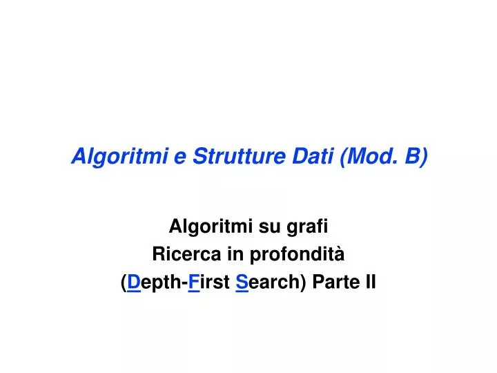 algoritmi e struttur e dati mod b