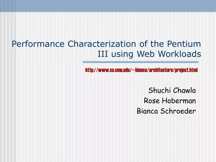 performance characterization of the pentium iii using web workloads