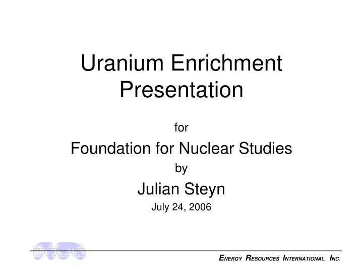 uranium enrichment presentation