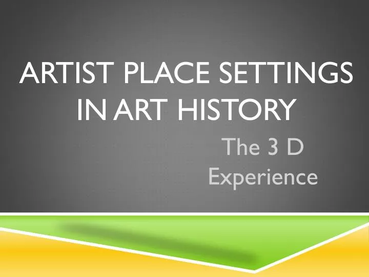 artist place settings in art history