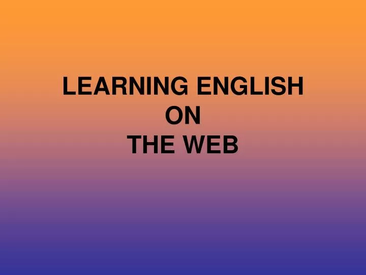 learning english on the web