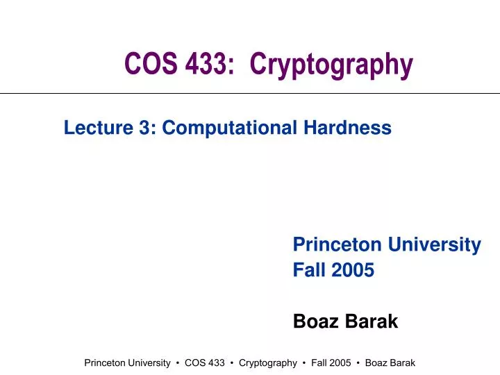 cos 433 cryptography