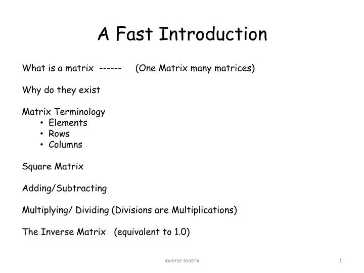 a fast introduction