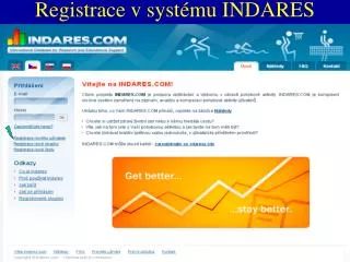 registrace v syst mu indares