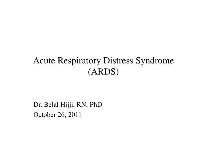acute respiratory distress syndrome ards