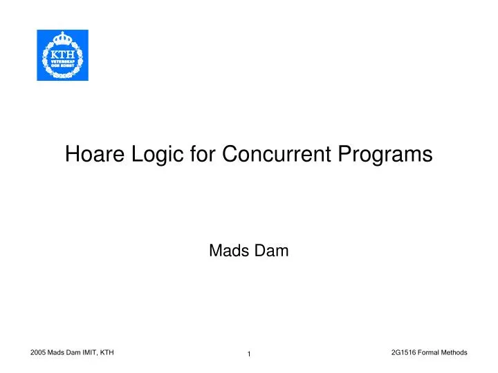 hoare logic for concurrent programs