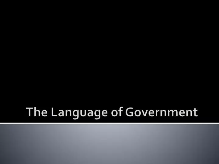 the language of government