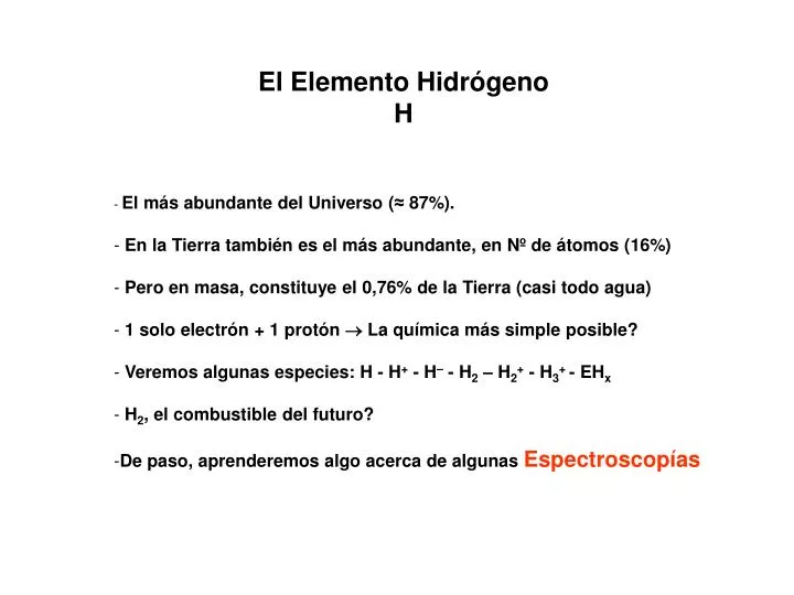 el elemento hidr geno h