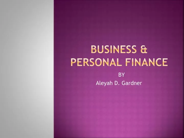 business personal finance