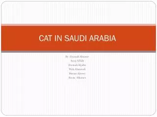 CAT IN SAUDI ARABIA