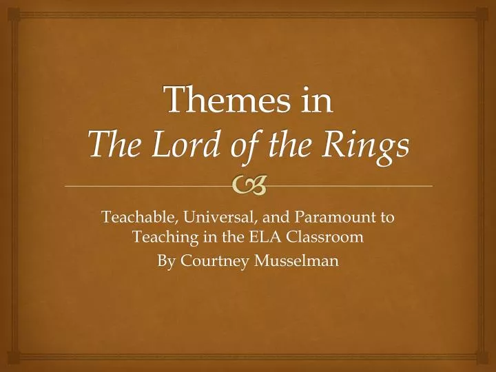 themes in the lord of the rings