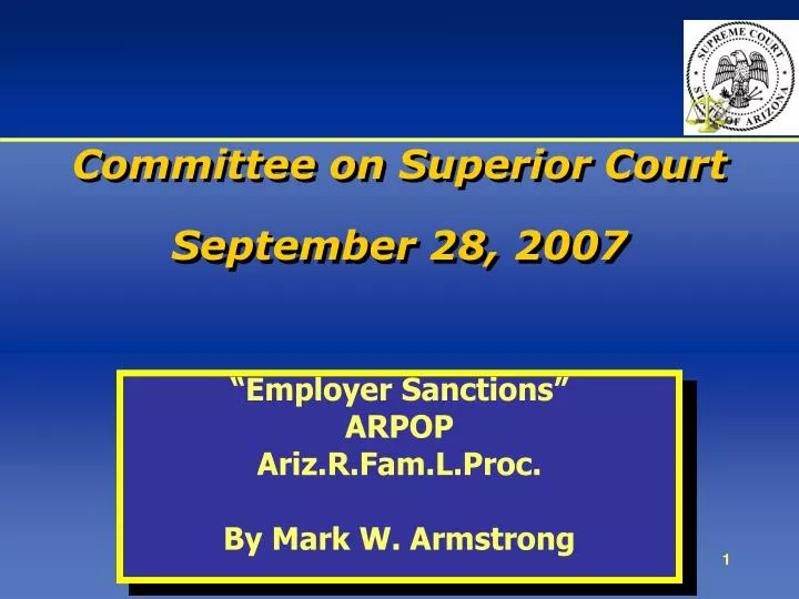 committee on superior court september 28 2007