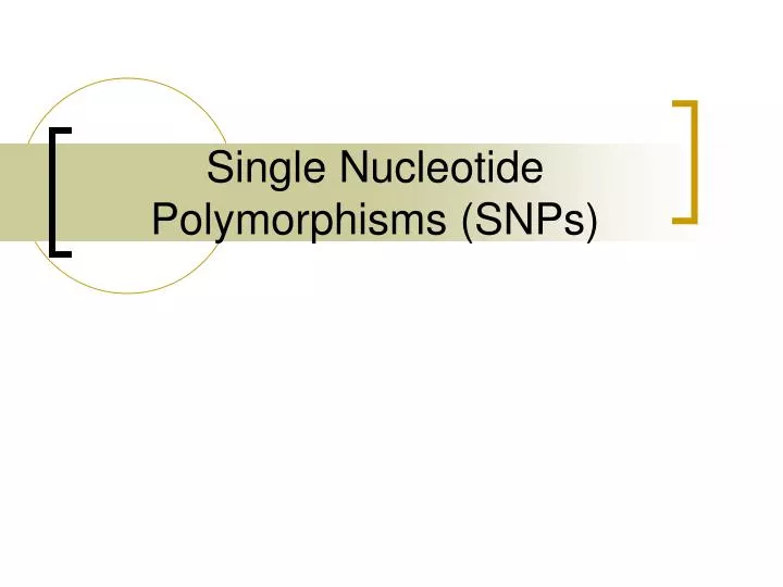 single nucleotide polymorphisms snps