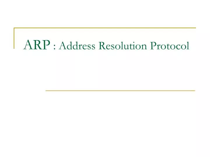 arp address resolution protocol