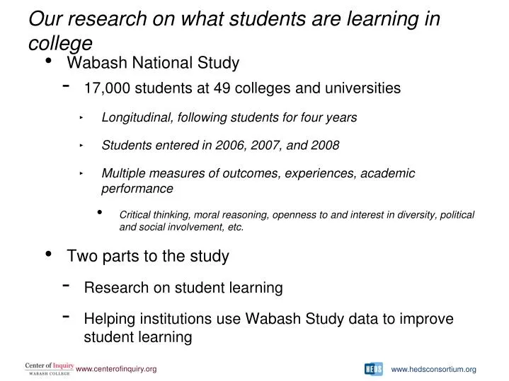 our research on what students are learning in college