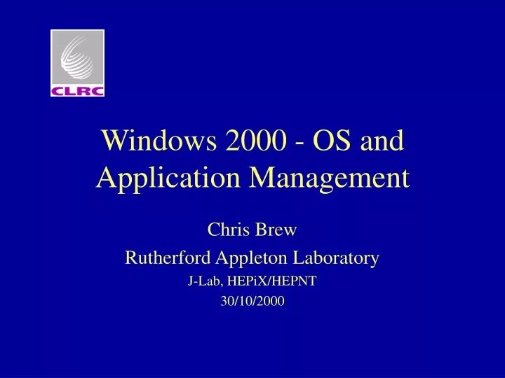 windows 2000 os and application management