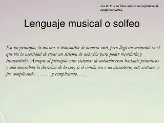 lenguaje musical o solfeo