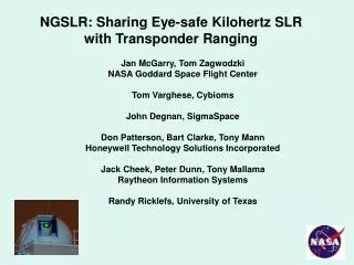 NGSLR: Sharing Eye-safe Kilohertz SLR with Transponder Ranging