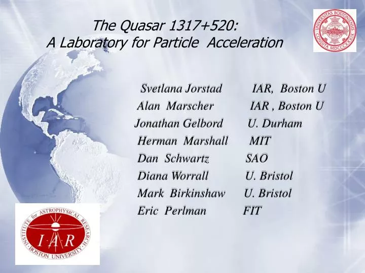 the quasar 1317 520 a laboratory for particle acceleration