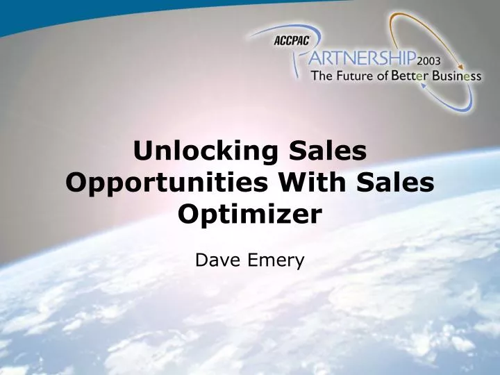 unlocking sales opportunities with sales optimizer