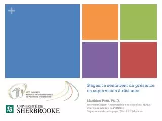 stages le sentiment de pr sence en supervision distance