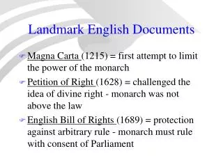 Landmark English Documents