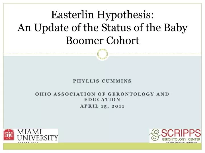 easterlin hypothesis an update of the status of the baby boomer cohort