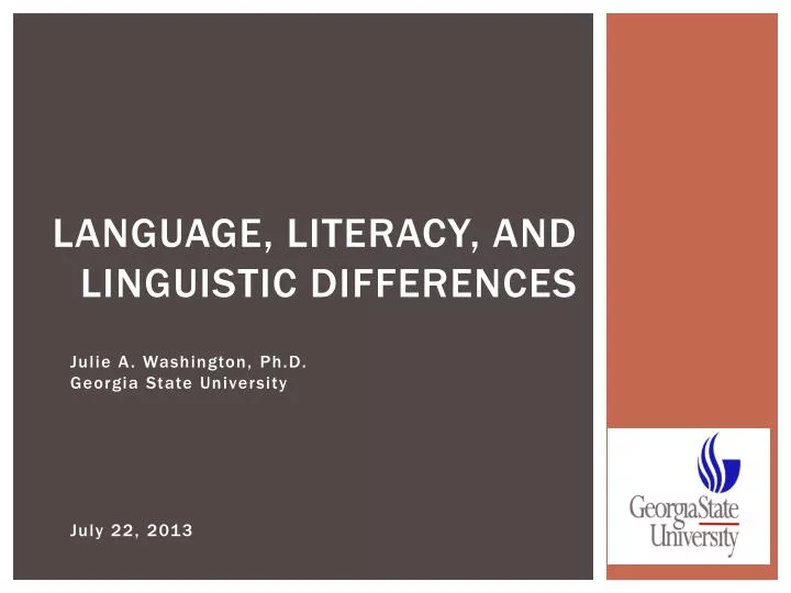 language literacy and linguistic differences