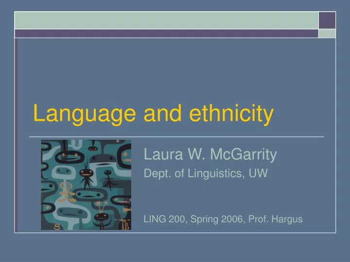 language and ethnicity
