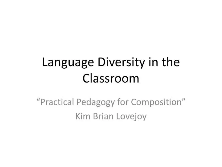 language diversity in the classroom