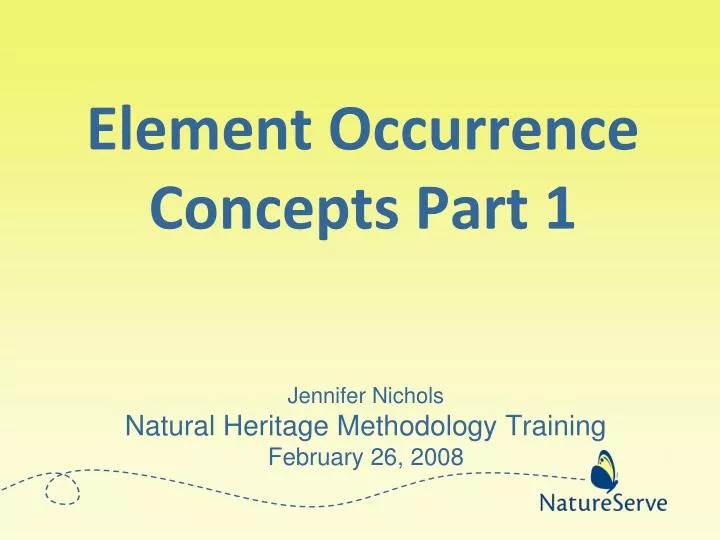 element occurrence concepts part 1